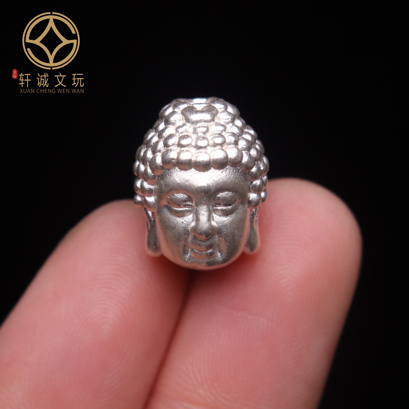 原创足银999足银双面佛头顶腰珠隔珠手串手工串珠diy文玩手串配饰