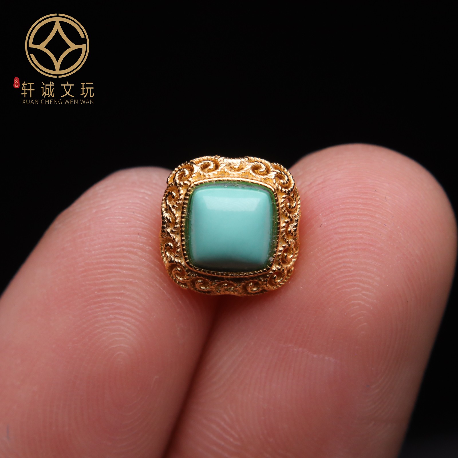 原创925银镀金松石方珠腰珠隔珠手工串珠编绳diy文玩散珠配饰配珠