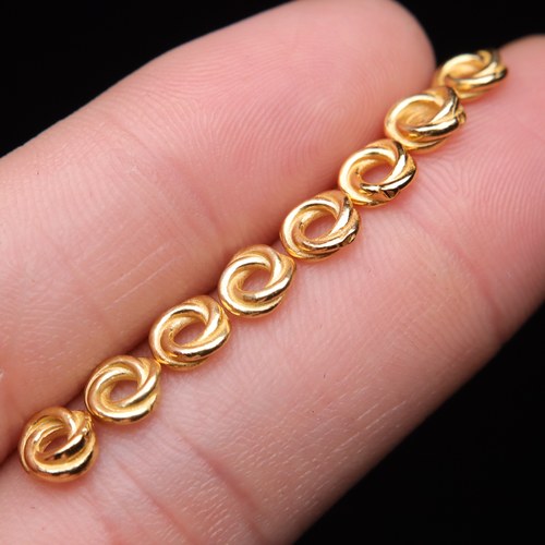 原创纯银925镀金波点隔片垫片隔珠长串手工串珠diy文玩配饰配件