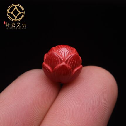 天然原矿帝王砂朱砂莲花莲子回纹珠散珠圆珠单珠DIY手串转运配饰