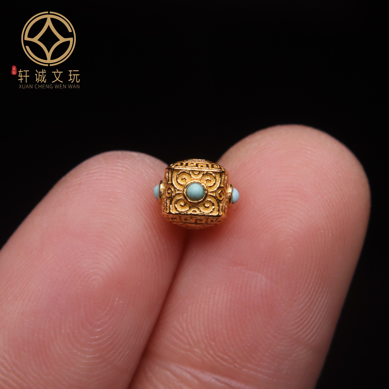 原创纯银925镀金松石蜻蜓眼隔片垫片隔珠长串手工串珠diy文玩配饰
