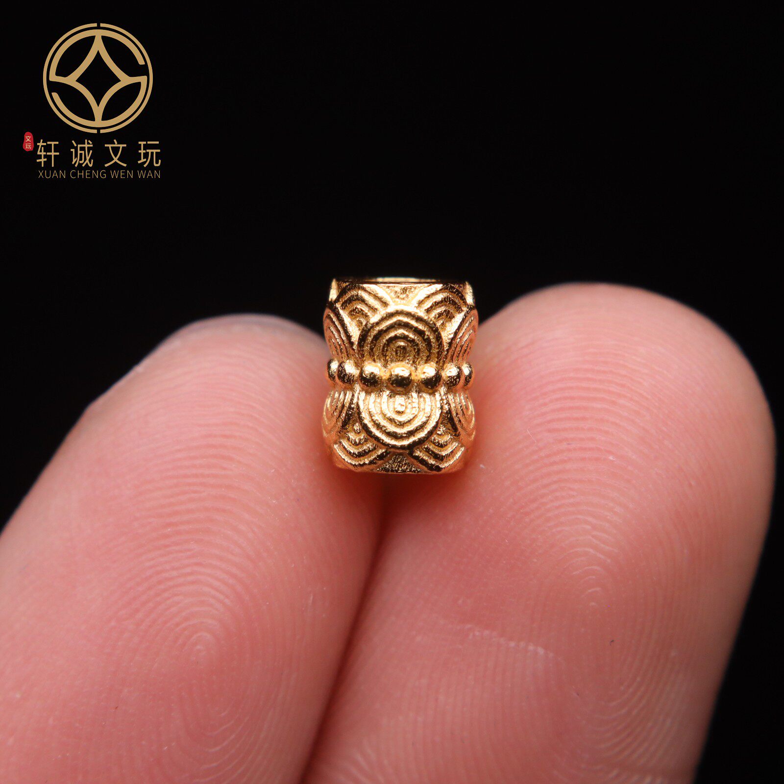 原创925银镀金莲花桶珠腰珠隔珠串珠编绳diy文玩配件配饰配珠