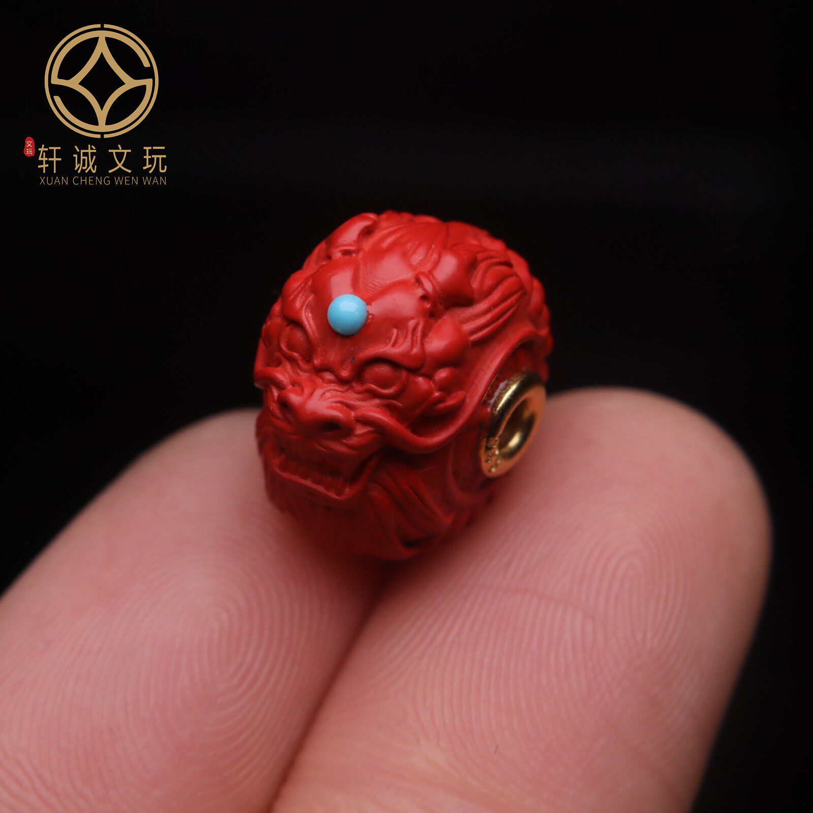 原创S925银镀24K金镶嵌朱砂紫金砂龙扣隔片顶腰珠隔珠手串配饰珠