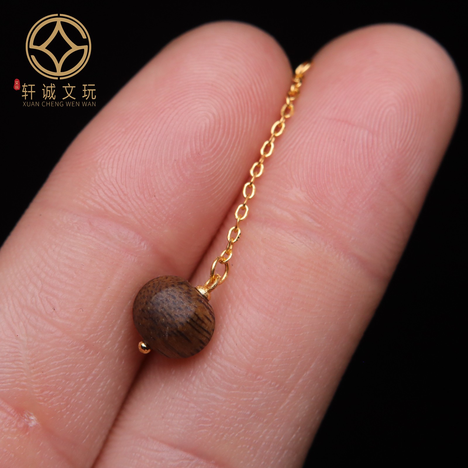 原创足银925沉香瓜珠卡子吊坠顶腰珠隔珠手串手工串珠diy文玩配饰