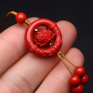 保真朱砂帝王砂莲花转运珠套装 组合108长串侧挂车挂钥匙扣配件饰