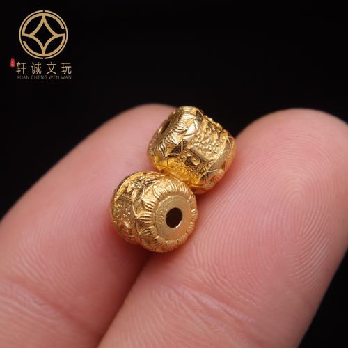 925足银六字真言镀金桶珠老型隔珠diy手工配件文玩配饰珠单珠散珠