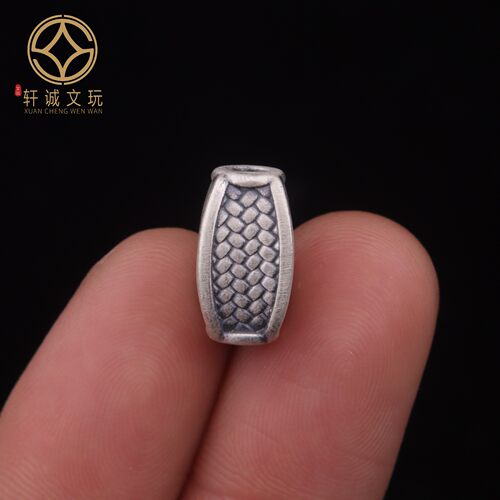 7.4MM瓜珠桶珠999足银老型diy配件文玩配饰转运单珠散珠手串配珠