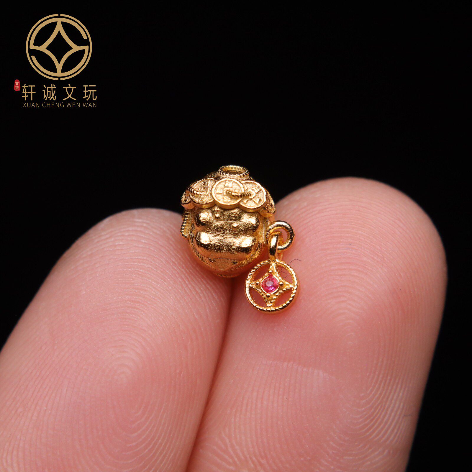 原创银925金蟾吊坠顶腰珠隔珠手串串珠编绳diy文玩手链配饰配件珠