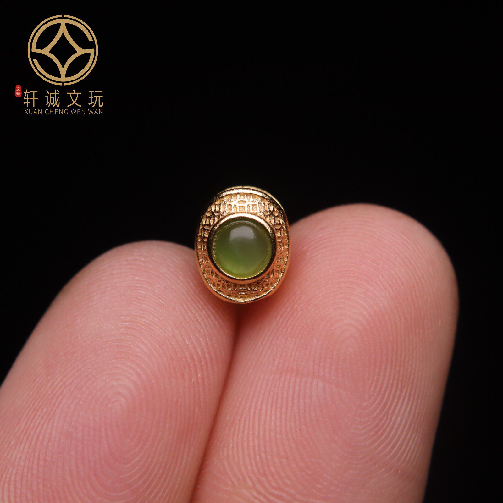 原创S925银镀金天然和田玉桶珠隔珠星月金刚菩提108长串配饰配件