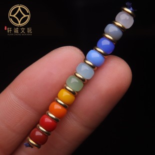 雪巴琉璃精工彩虹老型桶珠隔珠菩提金刚手串长串108diy配饰配件