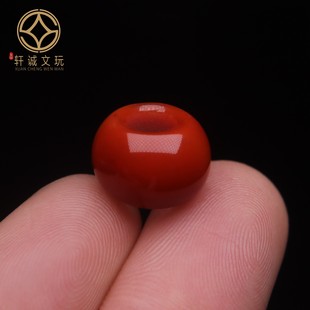 保真凉山满肉满色6mm大孔南红玛瑙回纹鼓珠桶珠算盘珠散珠DIY配饰