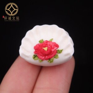 19MM莲花饺子鹿角根付文玩饰品配件diy串珠手链手串配饰珠饰品
