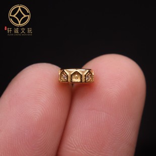 原创足银925银镀金佛一念镶钻隔片隔珠手串手链diy文玩配珠配饰