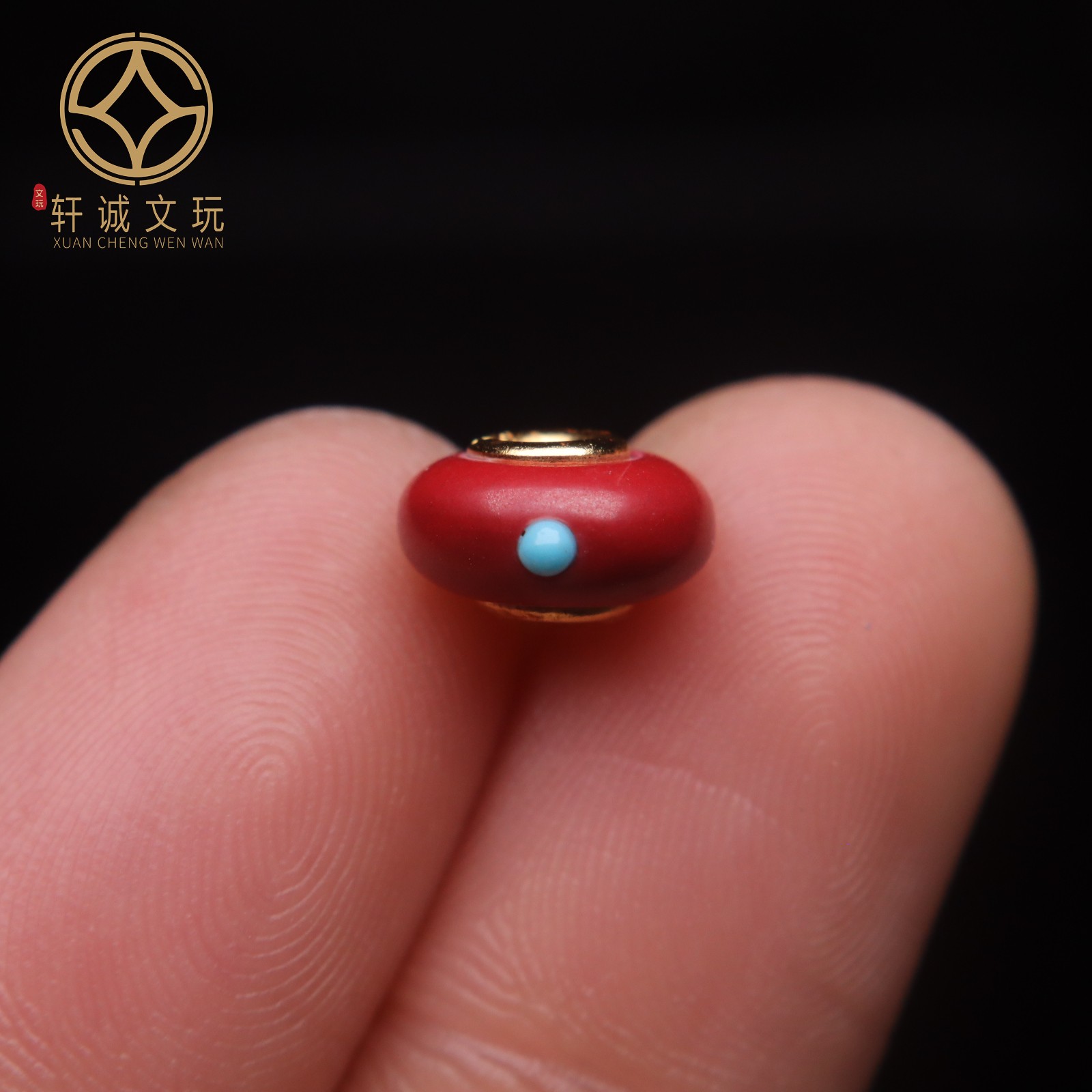 天然朱砂红砂镶嵌隔片隔珠顶腰珠隔珠金刚星月菩提手串文玩配饰