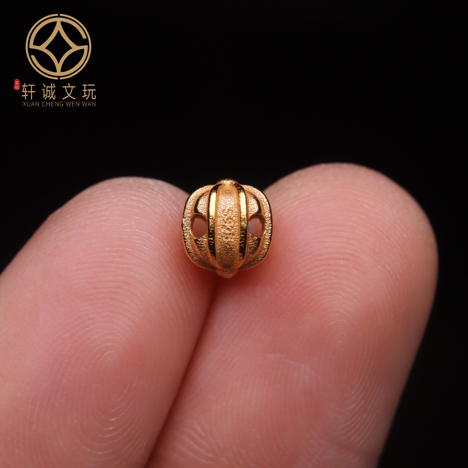 原创925银镀金莲花莲子圆珠腰珠隔珠手工串珠编绳diy文玩配饰珠