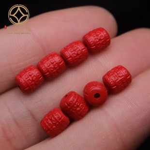 天然保真帝王朱砂小回纹珠弟子珠散珠子隔珠手链本命年手工手串