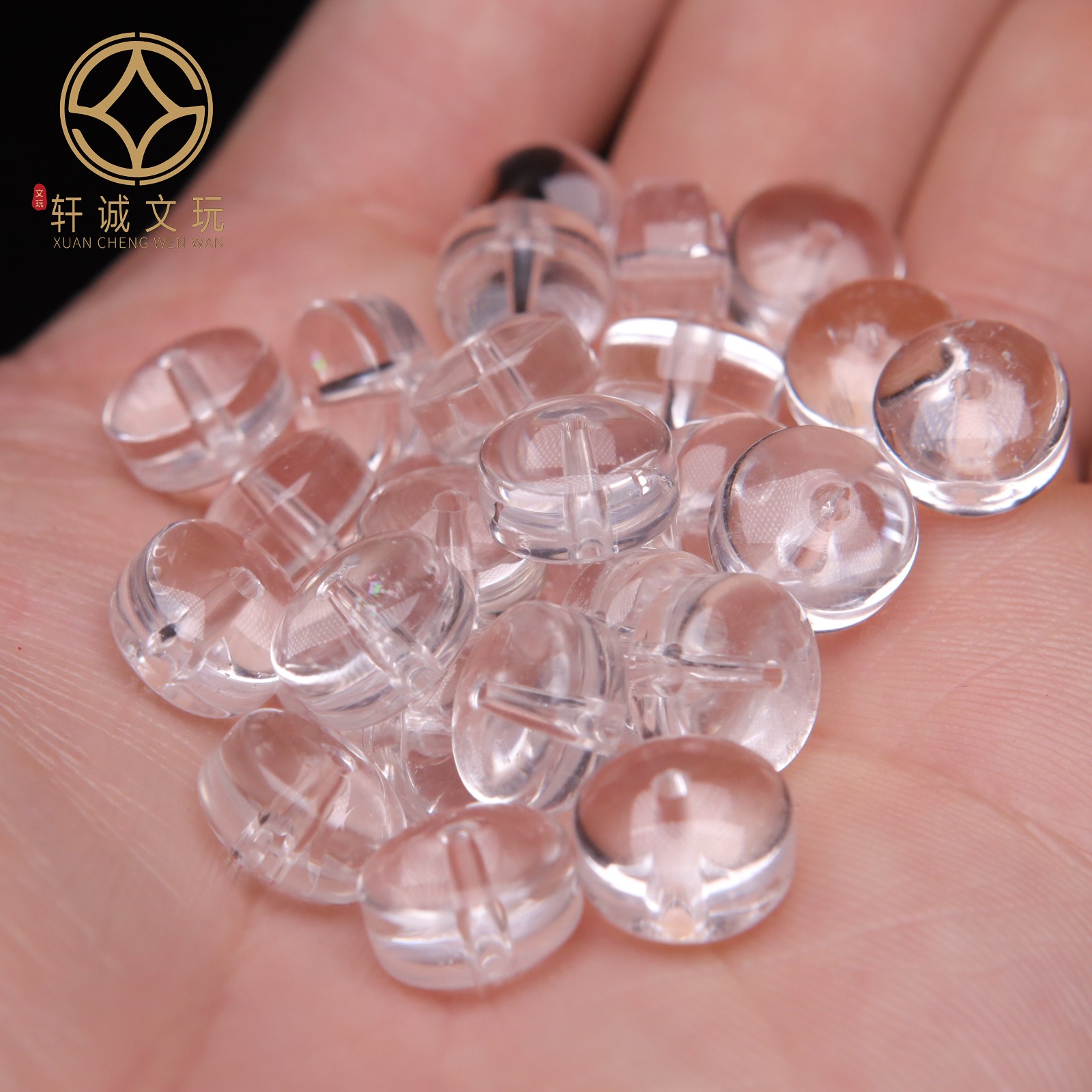 天然白水晶透明直切隔珠散珠DIY配饰佛珠配件配珠手串链隔珠单珠