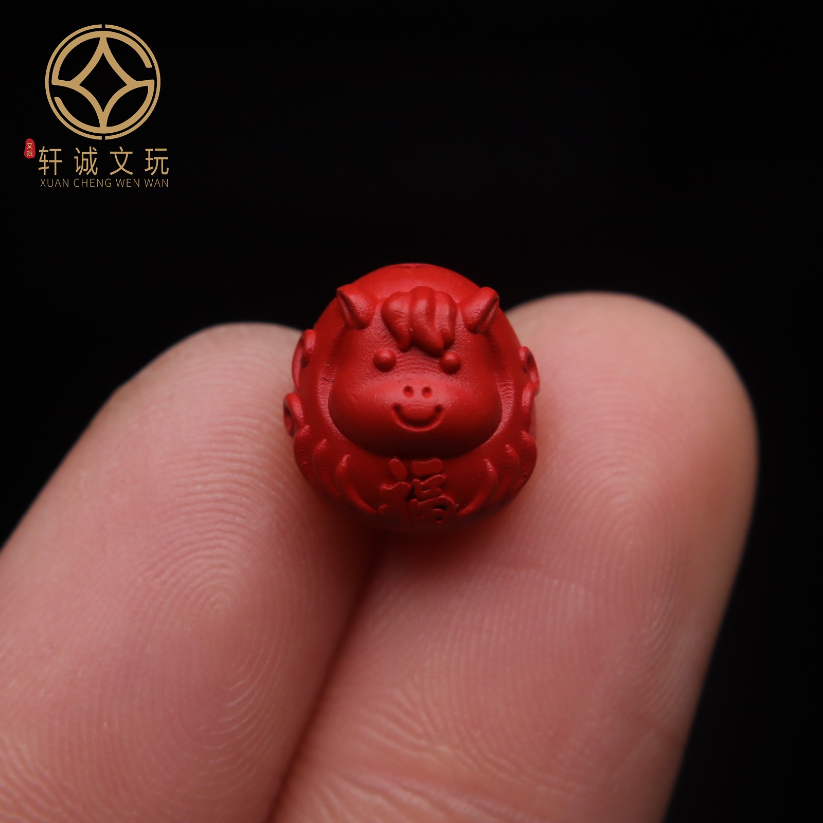 天然朱砂九尾狐狸散珠单珠顶腰珠隔珠手串diy文玩配饰配件饰品珠