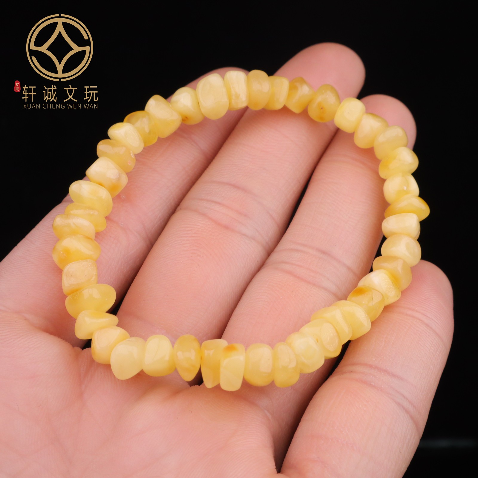 原创天然琥珀蜜蜡原矿俄料随型桶珠隔珠diy文玩配件配饰手串手链