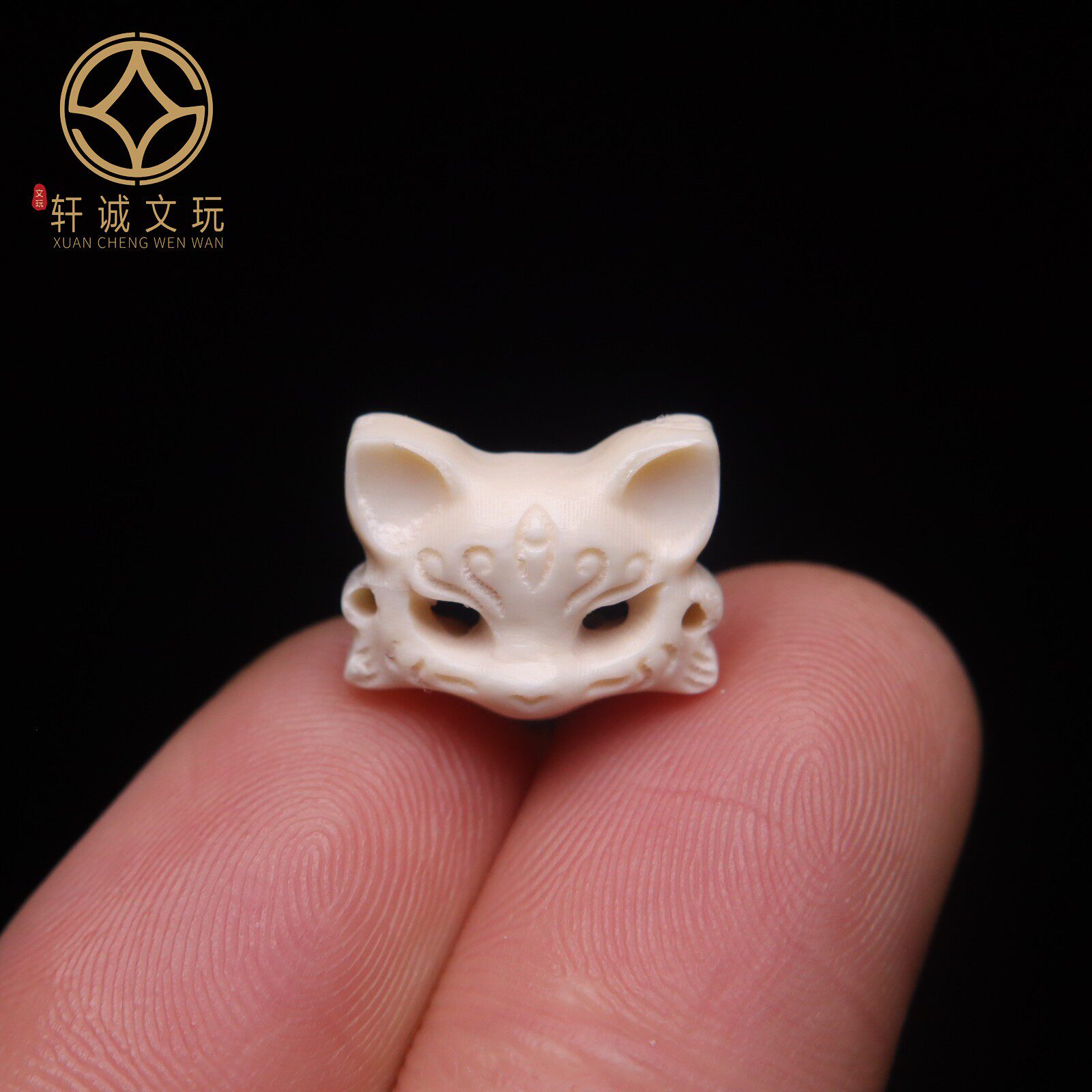 天然猛犸牙狐狸面具背云桶珠隔珠散珠珠子DIY文玩配饰件配珠