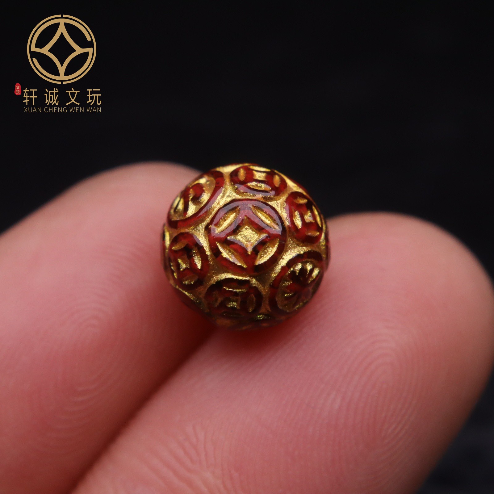 天然朱砂八方来财颗粒晶体砂烫金搓金背云diy手串项链挂件配件饰