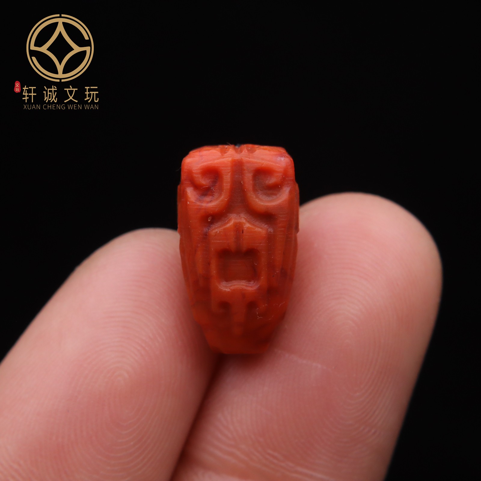 保真凉山满肉满色天然无优化南红三通佛头散珠DIY配饰配件饰品