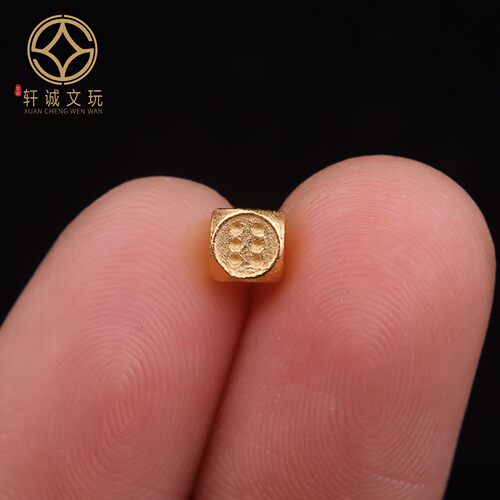 原创925足银纯银镀金筛子方糖桶珠文玩手串手链diy配饰配件饰品