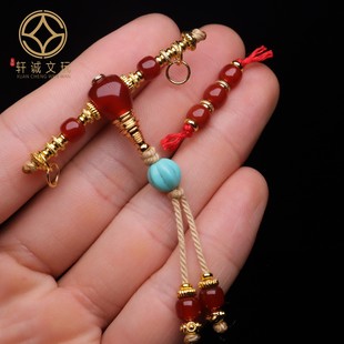 天然红玛瑙南红优化松石古法金三通套装组合佛头108长串配饰配件