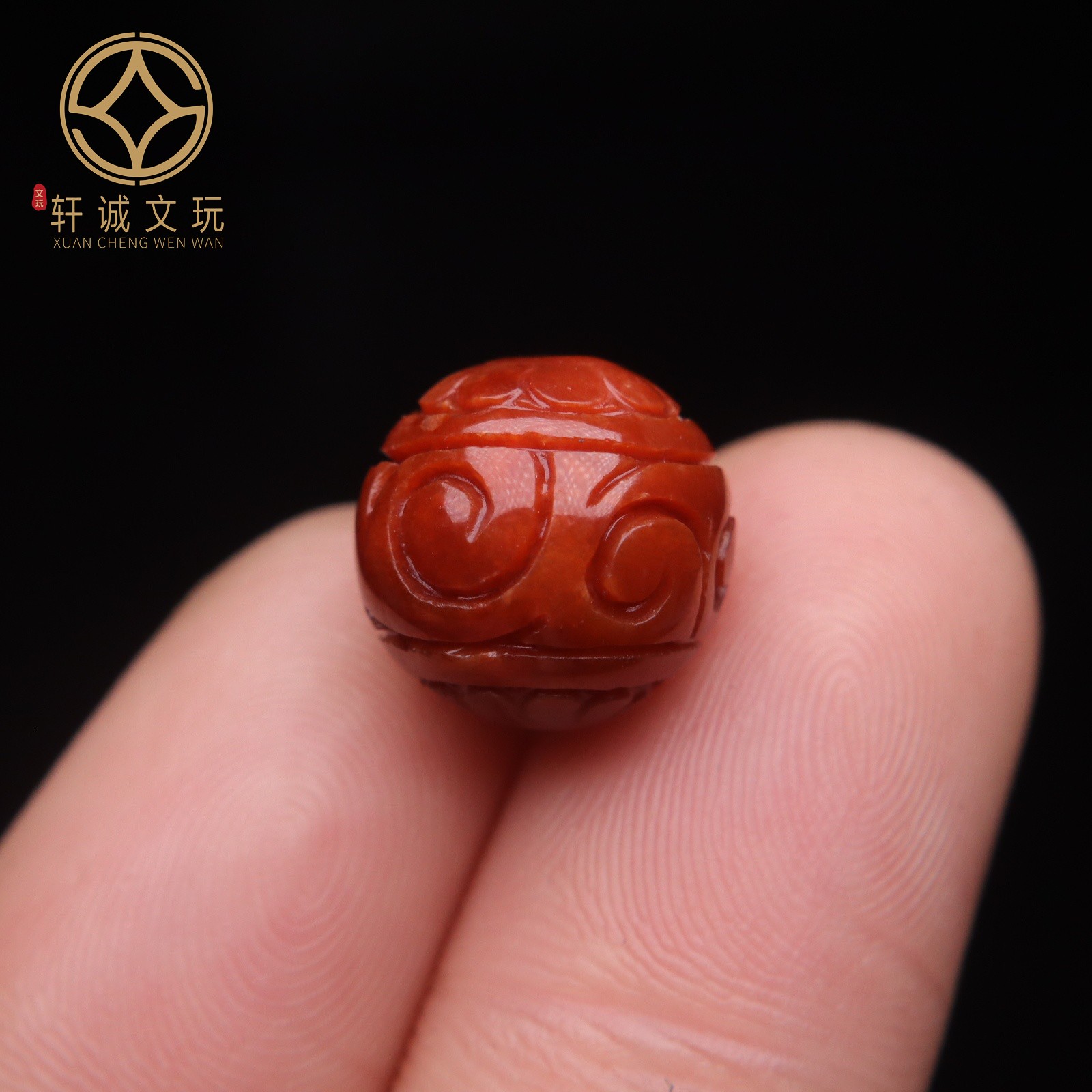 保真满肉满色红翡回纹玛瑙配珠散珠DIY配饰文玩新品配件手串饰品