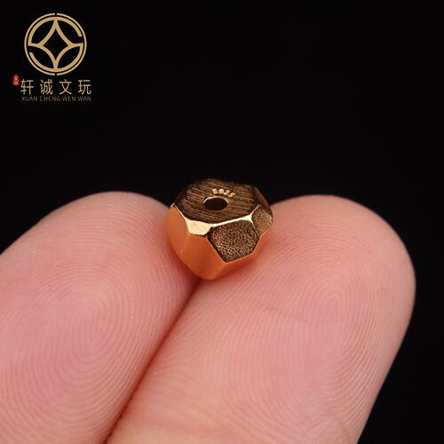 925古法银镀金桶珠大肠珠斜切手串手链diy文玩桶珠配珠配饰配件