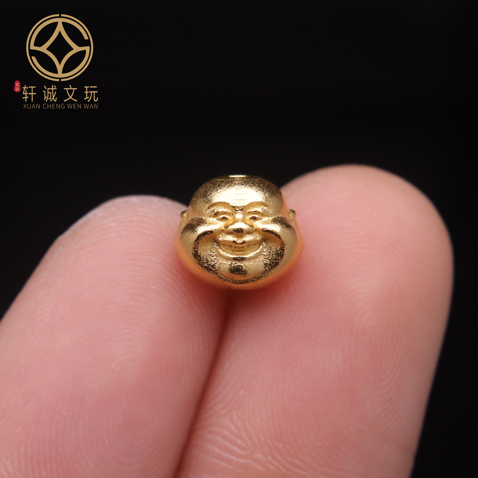 原创925银镀金弥勒佛桶珠腰珠隔珠手工串珠diy文玩配饰配件配珠