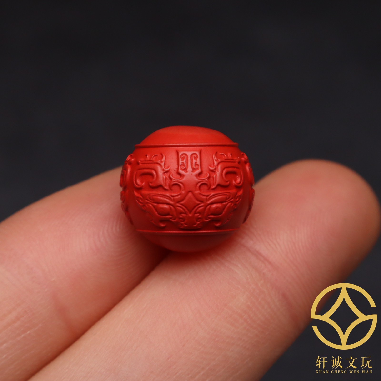 原矿朱砂兽面珠回纹珠饰品圆珠散珠配珠手串手链文玩diy配件配饰