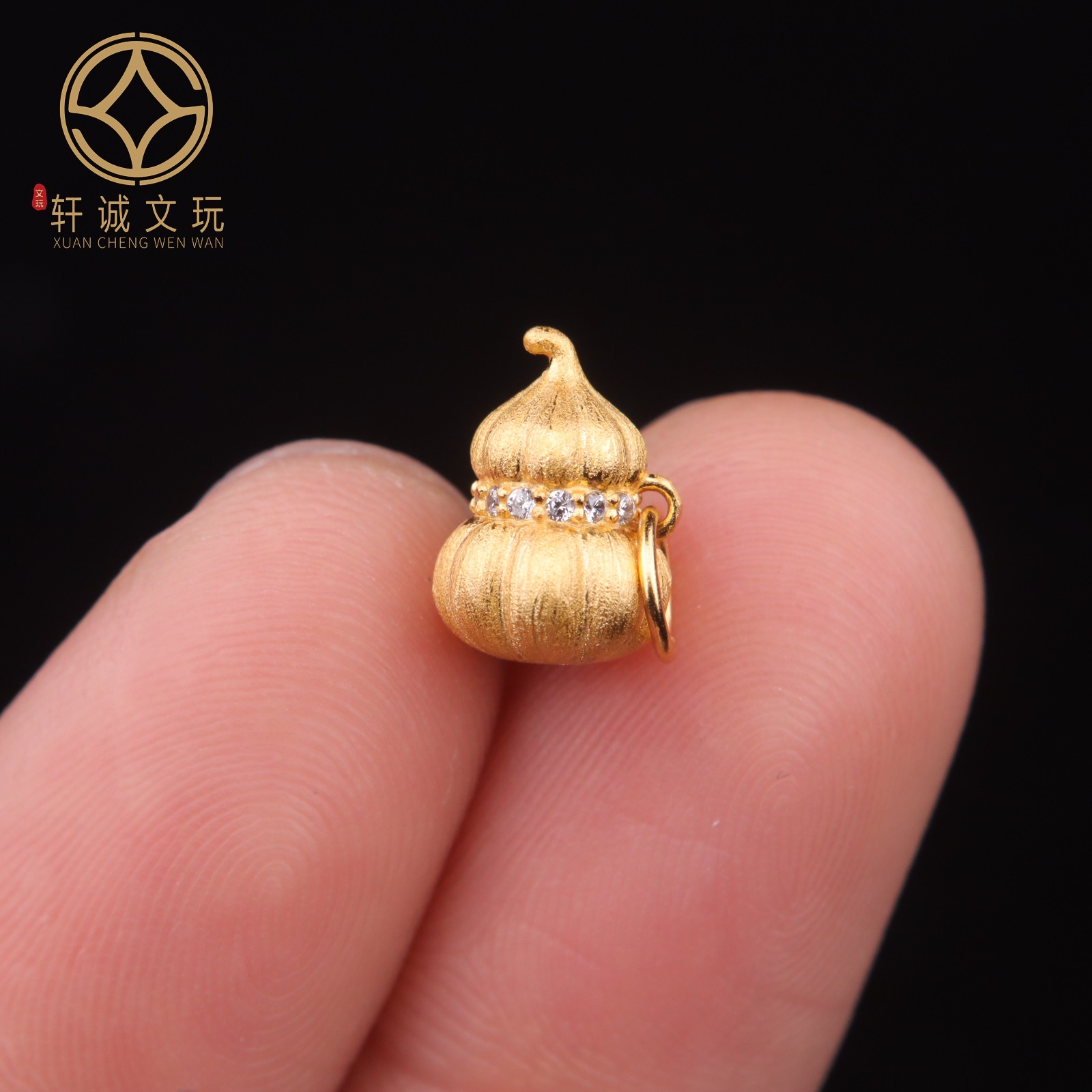 8MM葫芦吊坠925银镀金腰珠隔珠串珠侧挂diy文玩卡子配饰件配珠