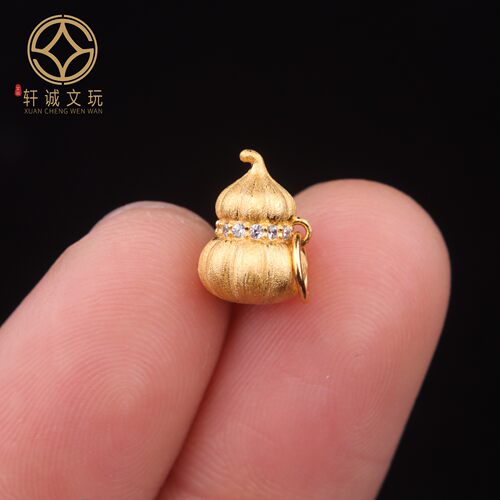 8MM葫芦吊坠925银镀金腰珠隔珠串珠侧挂diy文玩卡子配饰件配珠