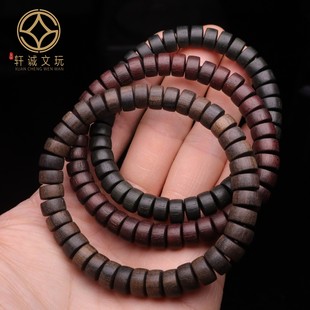 天然沉香绿檀紫檀沉水药片隔片桶珠108手串散珠文玩配饰单圈手链