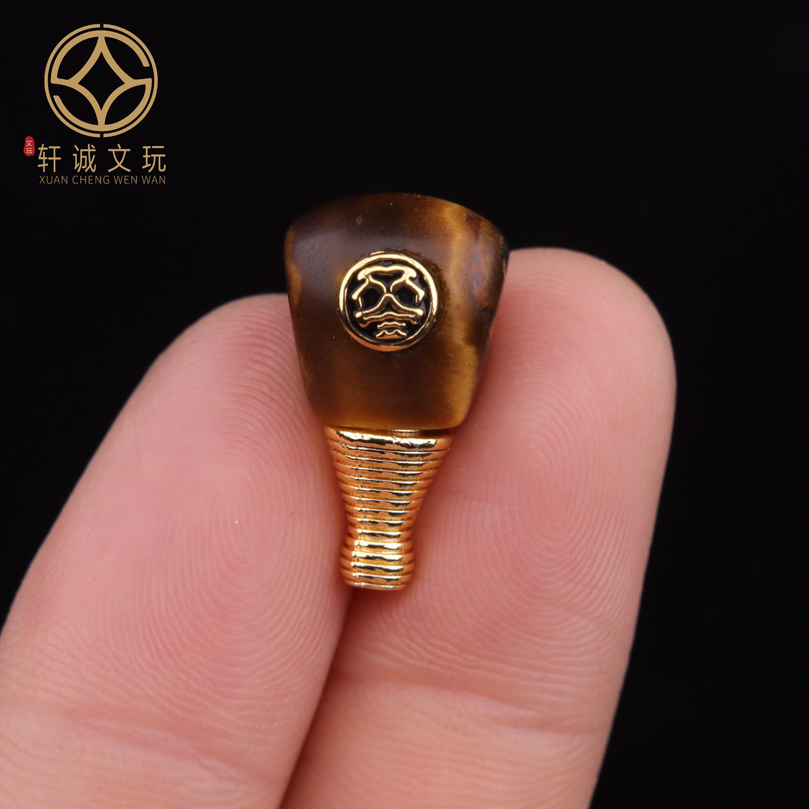 天然虎眼石藏式分体三通佛头金刚菩提108长串配饰配件文玩饰品