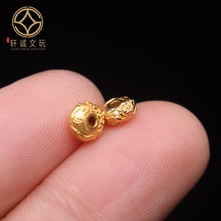 S925足银古法银镀金莲花隔片diy文玩手串手链垫片散珠配件配珠