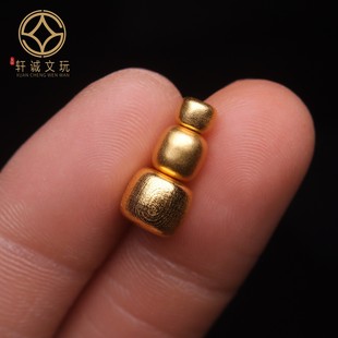 原创足银925银镀金老型桶珠隔珠手串串珠散珠diy文玩配饰配件配珠