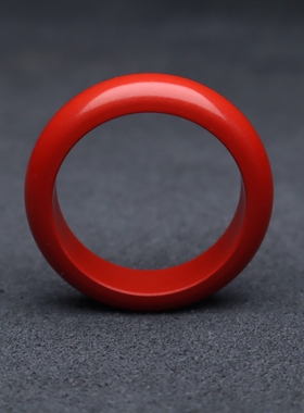 保真朱砂红砂帝王砂光面戒指指环跑环圈扳指戒圈星月金刚菩提配饰