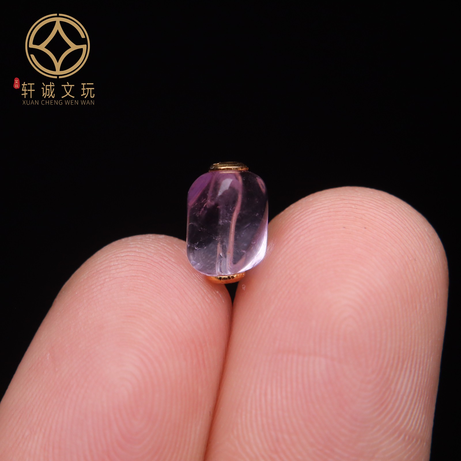 天然紫水晶镶嵌S925银镀金随型散珠桶珠DIY文玩配饰手串手链配件