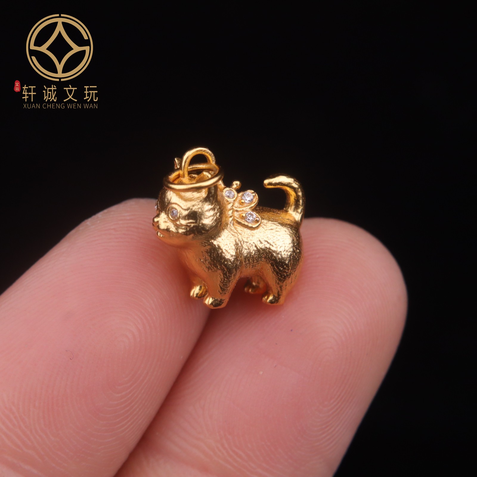 原创925银镀金生肖猫猴猪虎动物桶珠腰珠隔珠串珠diy文玩配饰配件