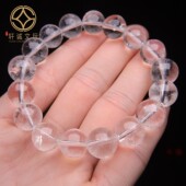 天然白水晶透明光面圆珠手串散珠圆珠子DIY文玩配饰饰品首饰手链