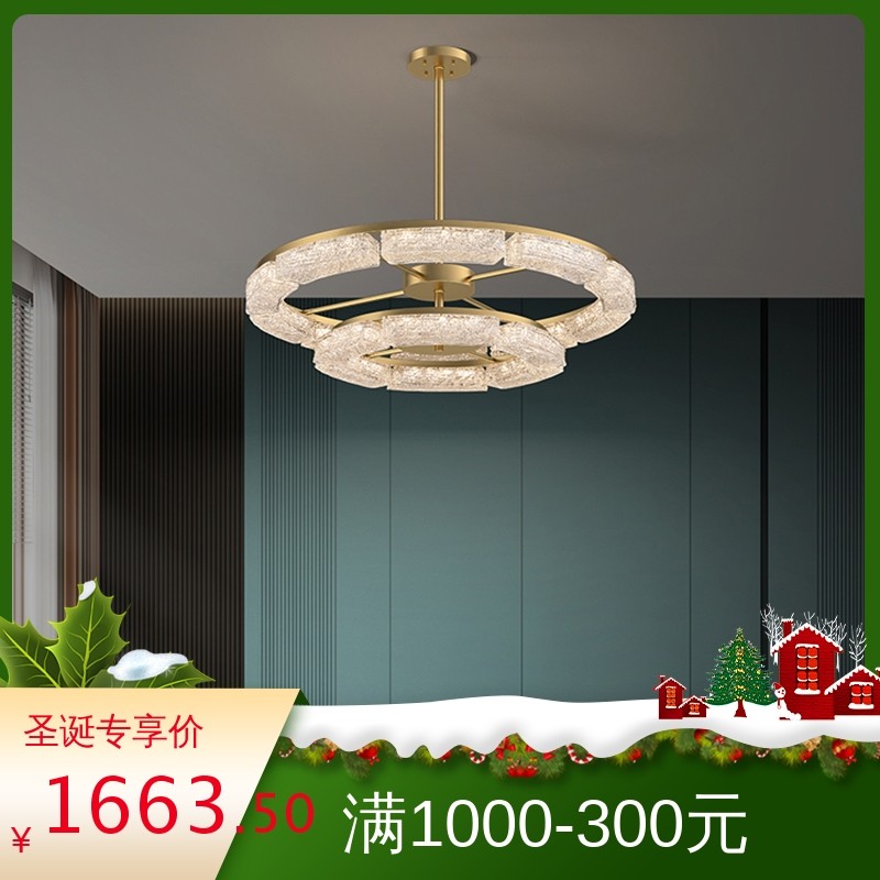 全铜客厅吊灯卧室餐厅铜灯led树脂灯轻奢后现代简约别墅吊灯_虎窝淘