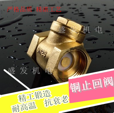 全铜卧式止回阀单向阀止逆阀水泵阀底阀水管水表止回4分6分1寸1/2