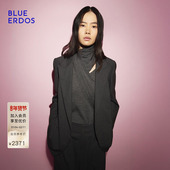 深灰色枪驳领西装 BLUE 外套B256J1005 新品 简约时尚 ERDOS 冬季