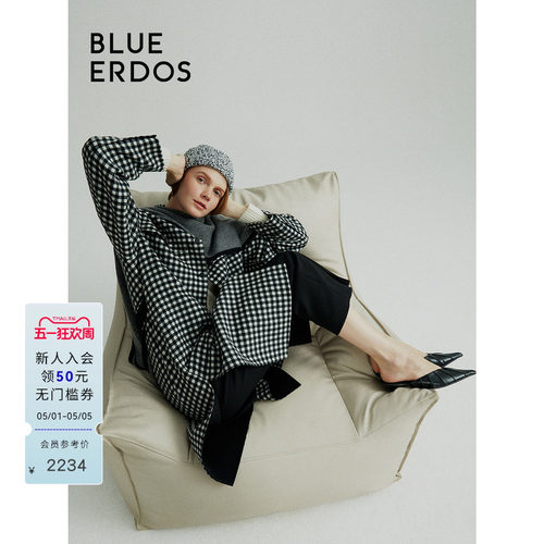【100%绵羊毛】BLUE ERDOS春季高智感双面呢大衣外套B246K5003