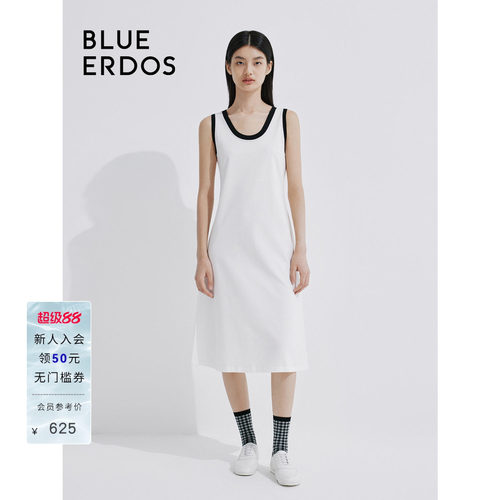 blueerdos舒适纯棉背心式连衣裙