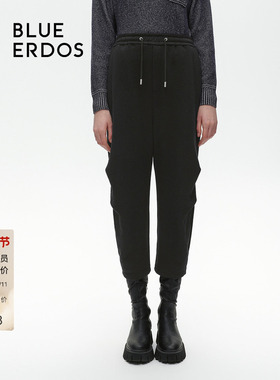 BLUE ERDOS 简约休闲运动风黑色香蕉卫裤女B246F4012