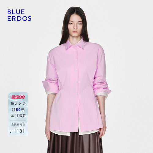 【100%棉】BLUE ERDOS26春季新品休闲百搭后背系带收腰式衬衫女