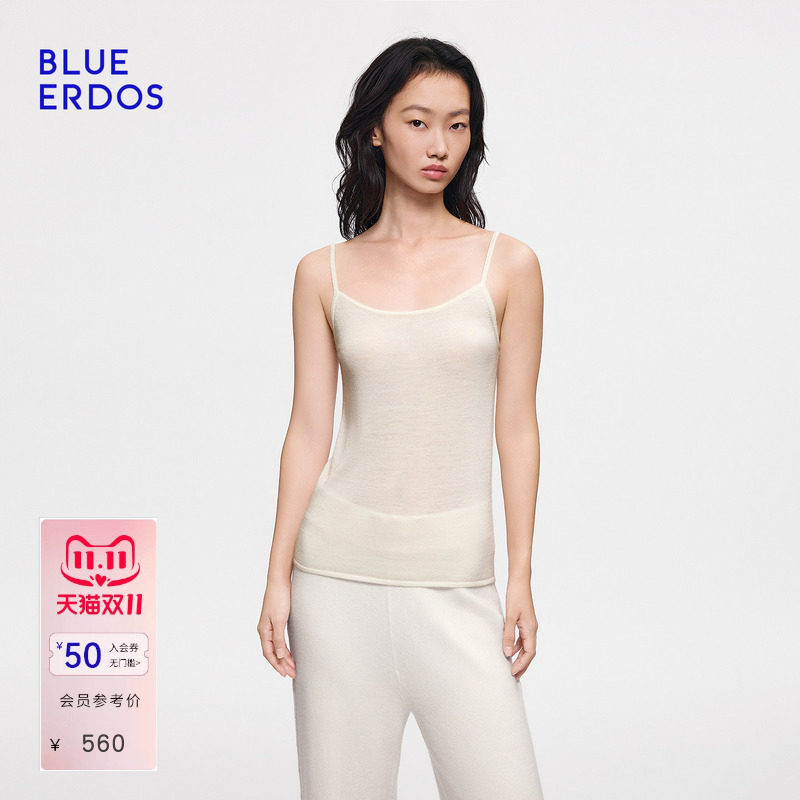 【芭蕾系列】BLUE ERDOS2026秋冬新品简约通勤山羊绒混纺针织吊带